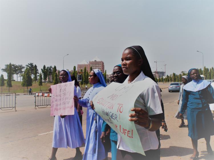 Marching to the National Assembly Abuja